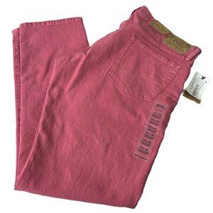 Polo Ralph Lauren -The Varick Slim Straight - Men 34x30 Pink Jeans Salmon NWT